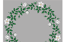 Valkoinen ruusunmarja - rengas - sapluunat pyöreillä koristeilla