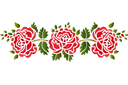 Kolme ruusua folk-art tyylillä - ruusut sablonit